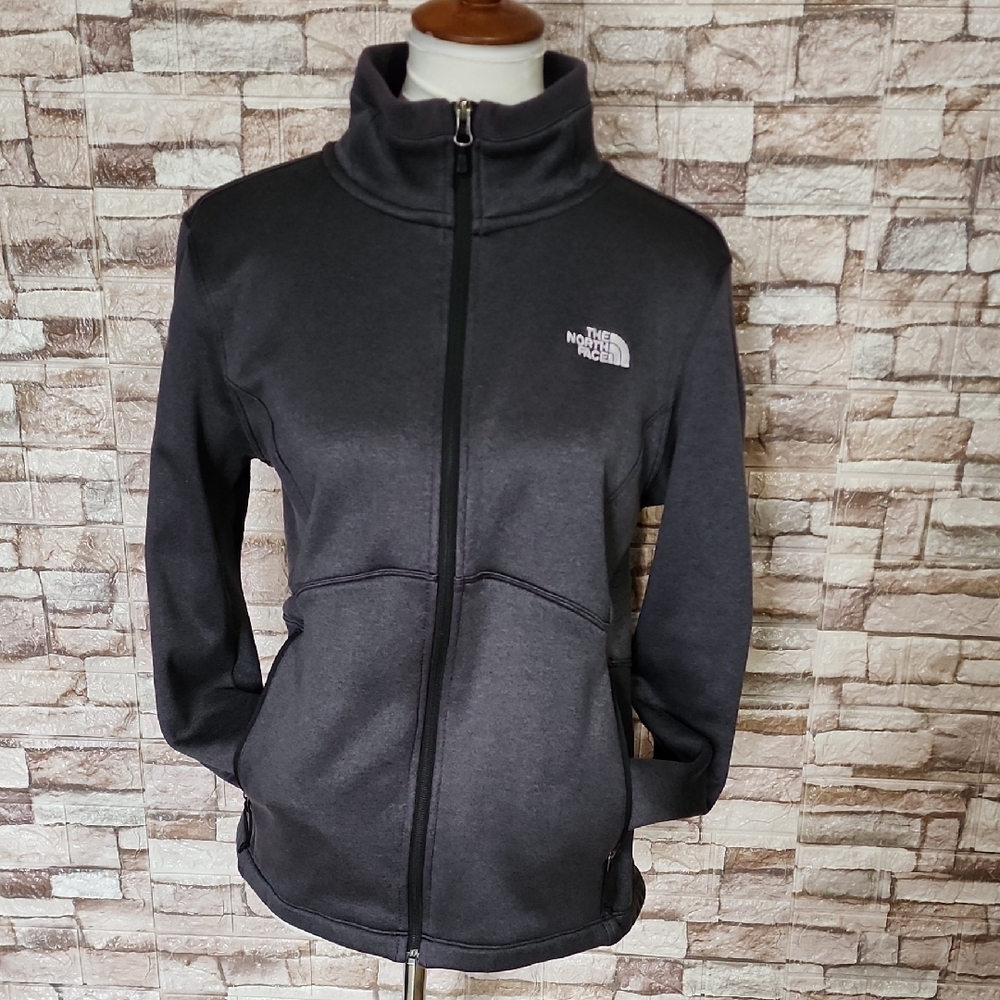 The North Face Charcoal Black Dark Gray Full-Zip Fleece Jacket